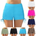 thumbnail image 1 of Women's Swim Shorts Solid Tankini Bottoms Swimming Shorts with Drawstring Summer Swimwear, 1 of 7