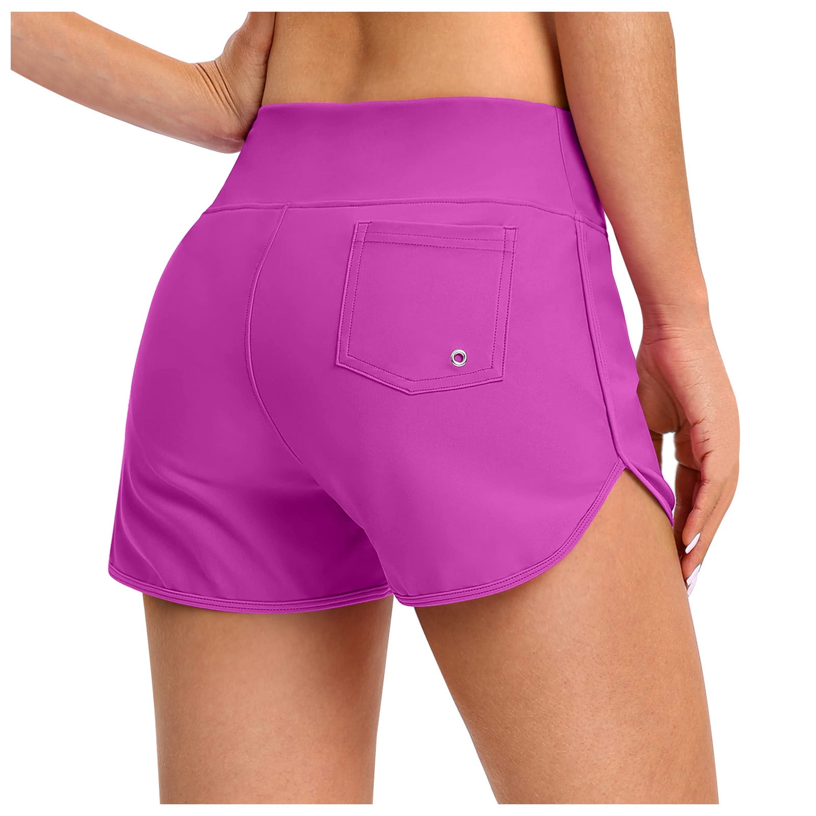 Women's Swim Shorts With Pockets High Waisted Tummy Control Swimsuit  Bathing Beach Board Biker Shorts Active Pants 