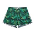thumbnail image 1 of Women's Swim Shorts with Side Pockets Board Shorts Swimwear Quick Dry Beach Trunks for Girls Green Leaves Size S, 1 of 1