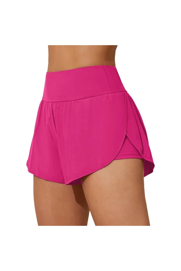 Women's Swim Shorts with Side Split Design, 2 in 1 Board Shorts Trunk with Pockets and Quick Dry Fabric, Swim Bottom for Beach and Pool Activities