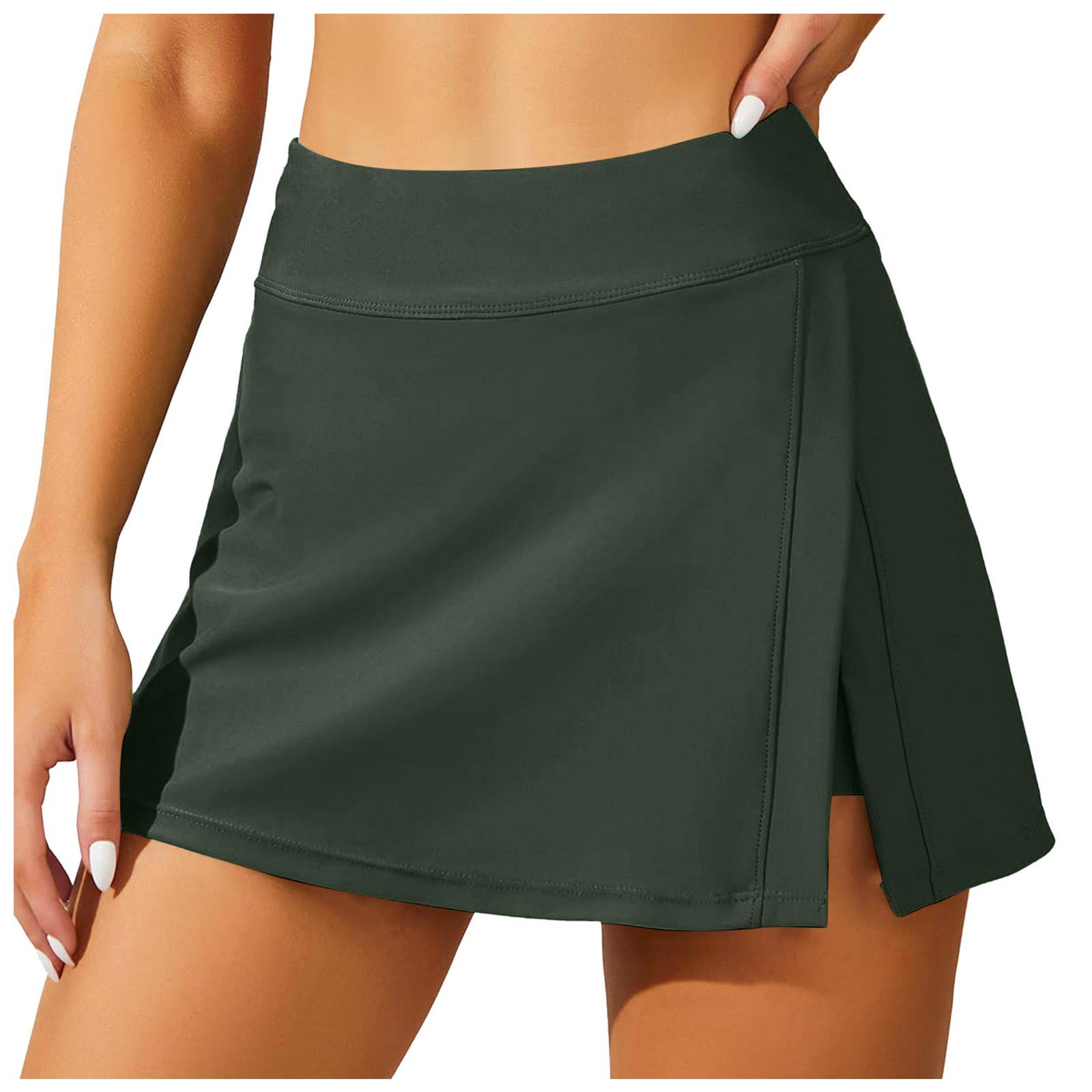 Women's Swim Skirt Belly Swim Dress Built In Shorts High Waisted Split ...