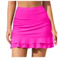 thumbnail image 1 of Women's Swim Skirt - High Waisted Ruched Skirt, Bathing Suit Bottoms with Built - In Brief, Quick - drying, Suitable for Water Activities, S - XXL Sizes, 1 of 6