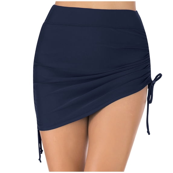 Women's Swim Skirt High Waisted Ruched Swimsuit Bottom Bikini Bottom Silver Sandals For Women Dressy White Party Dresses 2024