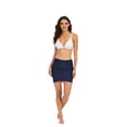 thumbnail image 1 of Women's Swim Skirt Mid Waisted Bathing Suit Skirt Bikini Swimsuit Bottoms, Blue, L, 1 of 8