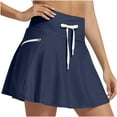 thumbnail image 1 of Women's Swim Skirt with Liner Solid Color Drawstring High Waisted Quick Dry Skirts Casual Fashion Golf Tennis Skirt, 1 of 9