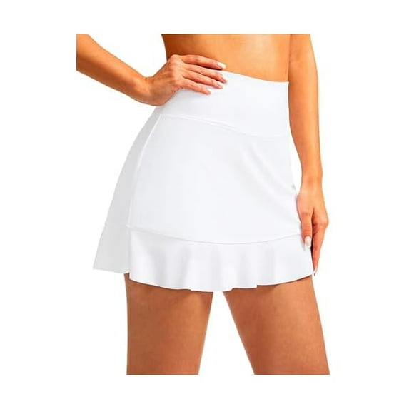 Women's Swim Skirt with Pocket High Waisted Ruffle Tummy Control Tankini Swimsuit Bathing Suit Bottoms