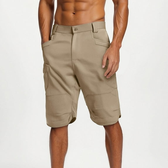 Women's Swim Trunks Five - Point Pants Casual Outdoor Trousers Summer Thin - Style Straight - Leg rk Trousers With Multiple Pockets Khaki,5XL