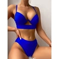 thumbnail image 1 of New Women's Swimming Costume One-piece Steel Support Hard Pack Nylon Solid Colour Hollow Out Sexy Bikini Underwear, 1 of 2