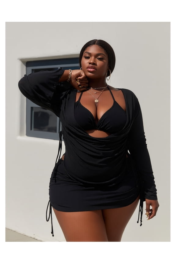 Women's Swimsuit Beachside Bikini Set - Sun Protection, Tummy Control, Trendy Plus Size Bathing Suit for Vacation & Swimming