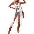 thumbnail image 1 of Women's Swimsuit Cover Up Bikini Sexy Beach Dress Suspender Crochet Hollow Beach Cover Up for Women, 1 of 6