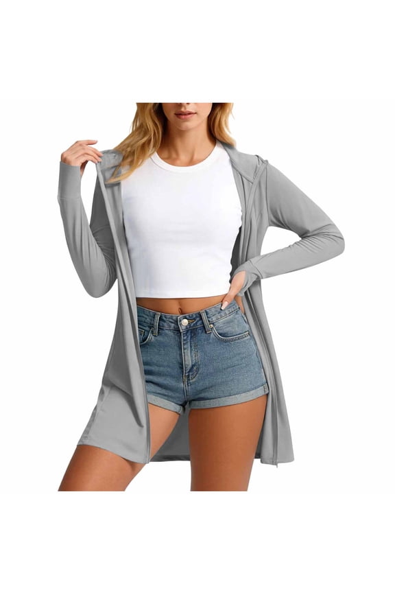 Women's Swimsuit Cover Ups UPF50+ Long Sleeve Beach Vacation Zip Hooded Jacket Lightweight Quick Dry Sun Protection Jacket Pockets Outdoor