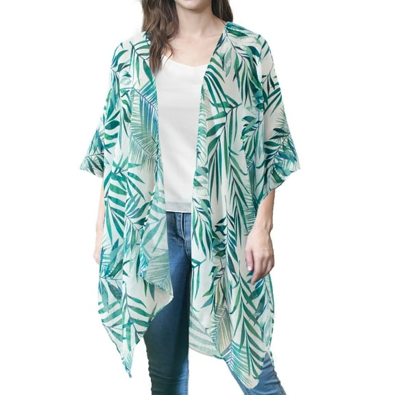 Women's Swimsuit Loose Cover Up Casual Top Printed Kimono Cardigan