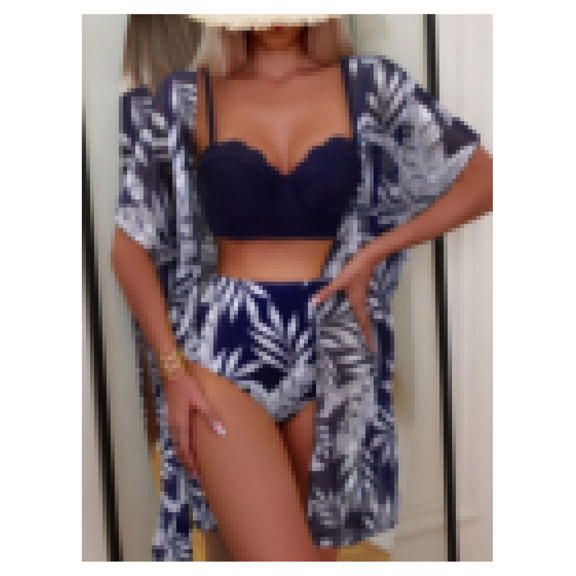 Women's Swimsuit Set - Net Cover-Up Bikini Swimsuit - Slimming Bathing Suit - Beachwear - Summer Swimsuits for Women - Floral Print - Two Piece