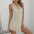 thumbnail image 1 of Women's Swimsuit Smock 2024 Summer Crochet Hollow Knit Swimsuit Beach Dress Womens Swimsuit Cover up Kimono Cover Ups for Swimwear Women Women Swimsuit Cover up Beach Cover Ups for Juniors Self Harm, 1 of 7