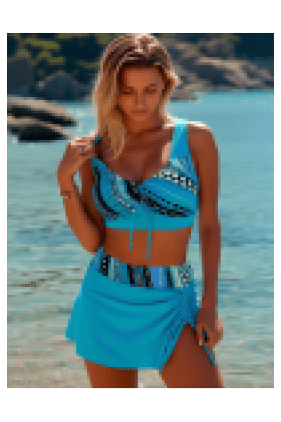 Women's Swimsuit Tank Top Split Skirt Flat Cut Conservative Swimwear High Waisted Hot Spring Swimsuit Casual Sportswear Slimming Bathing Suit
