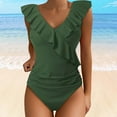 thumbnail image 1 of Women's Swimsuits Cute Bathing Suit Ruffle V Neck Swimwear Bikini Pregnancy High Waist Two Piece Swimsuit Sexy Man Bikini Bikini Set Bikini Breastfeeding White Yoga Shorts Neon Yellow Bikini Top Neon, 1 of 4