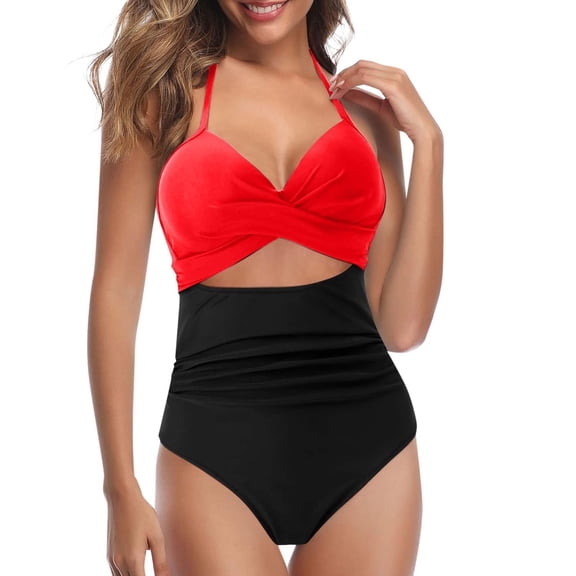 Women's Swimsuits Cutout High Waisted Bathing Suit Wrap Tie Back 1 Piece Swimsuit Bikini Tops for Teens Shade And Shore Bikini Top High Leg Bikini V Wire Bikini Top Strapless Bikini Set Womens High