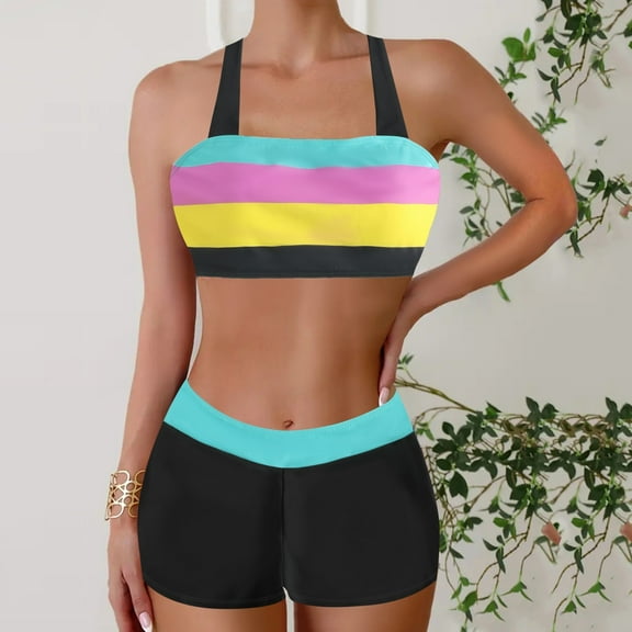 Women's Swimsuits Tankini Plus Size Sets 2 Piece Under $10 Summer Plus Size Printing Swimsuit Bikini Split Swimsuit Suit