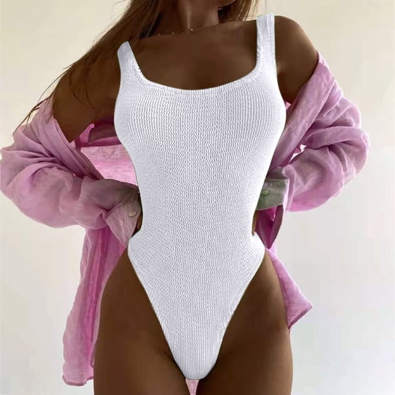 Women's Swimsuits Tummy High Waisted Bathing Suit Wrap Tie Back Monokini Swimwear 1 Piece Swimsuit White Thong Bikini Sexy Hot Transparent Bikini Ruffle Bandeau Bikini Black Bikini Top High Waist Two