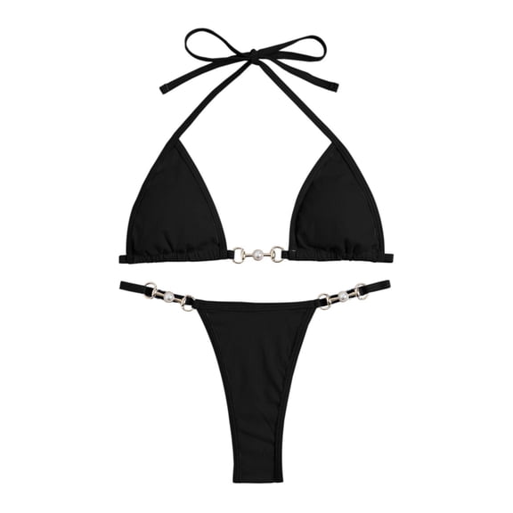 Women's Swimwear 2 Piece Bathing Suits Women's Solid Multicolor Two Piece Swimsuit Tobikini With Removable Pads No Underwire