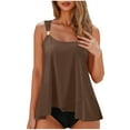 thumbnail image 1 of Women's Swimwear 2 Piece Swimsuit Ruffle High Waisted Tankini Top with Bottom Tummy Control Bathing Suit, 1 of 7