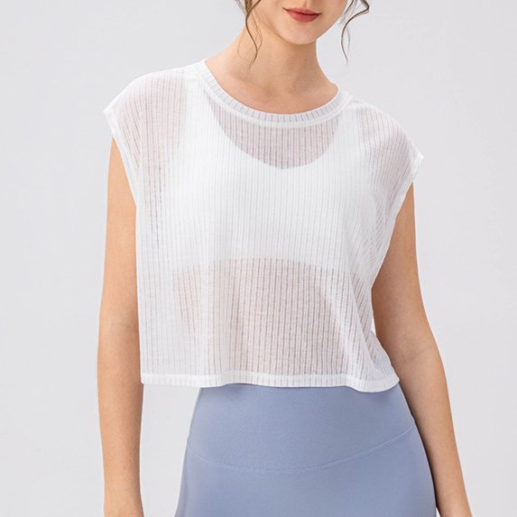 Women's Swimwear Cover Up Under $10 All Seasons Sleeveless Round-Neck Solid Color Breathable Exercise Sports Yoga Cover Ups