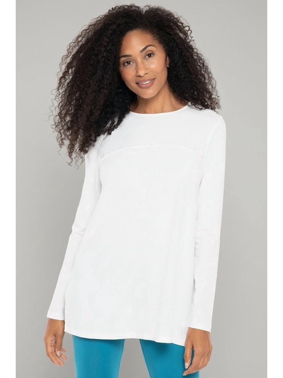 Women's Swing Long Sleeve T-Shirt - UPF 50+ Sun Protection - Daybreak in White