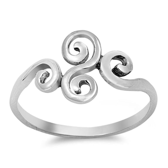 Women's Swirl Ring .925 Sterling Silver Band Jewelry Female Male Unisex Size 8