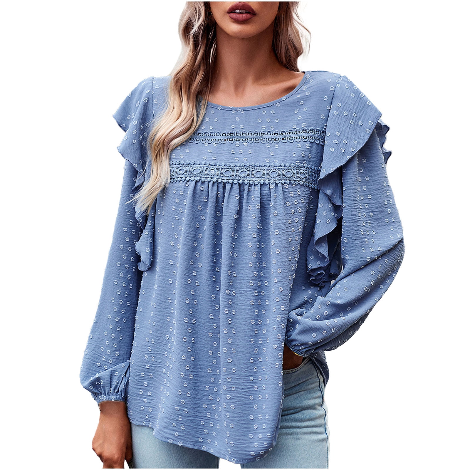 トップス S dot flow frill tops THEREDTHREAD / ザレッドスレッド】S dot flow frill tops