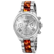 Burgi Womens Swiss Quartz Diamond Multifunction Dual-Time Bracelet Watch