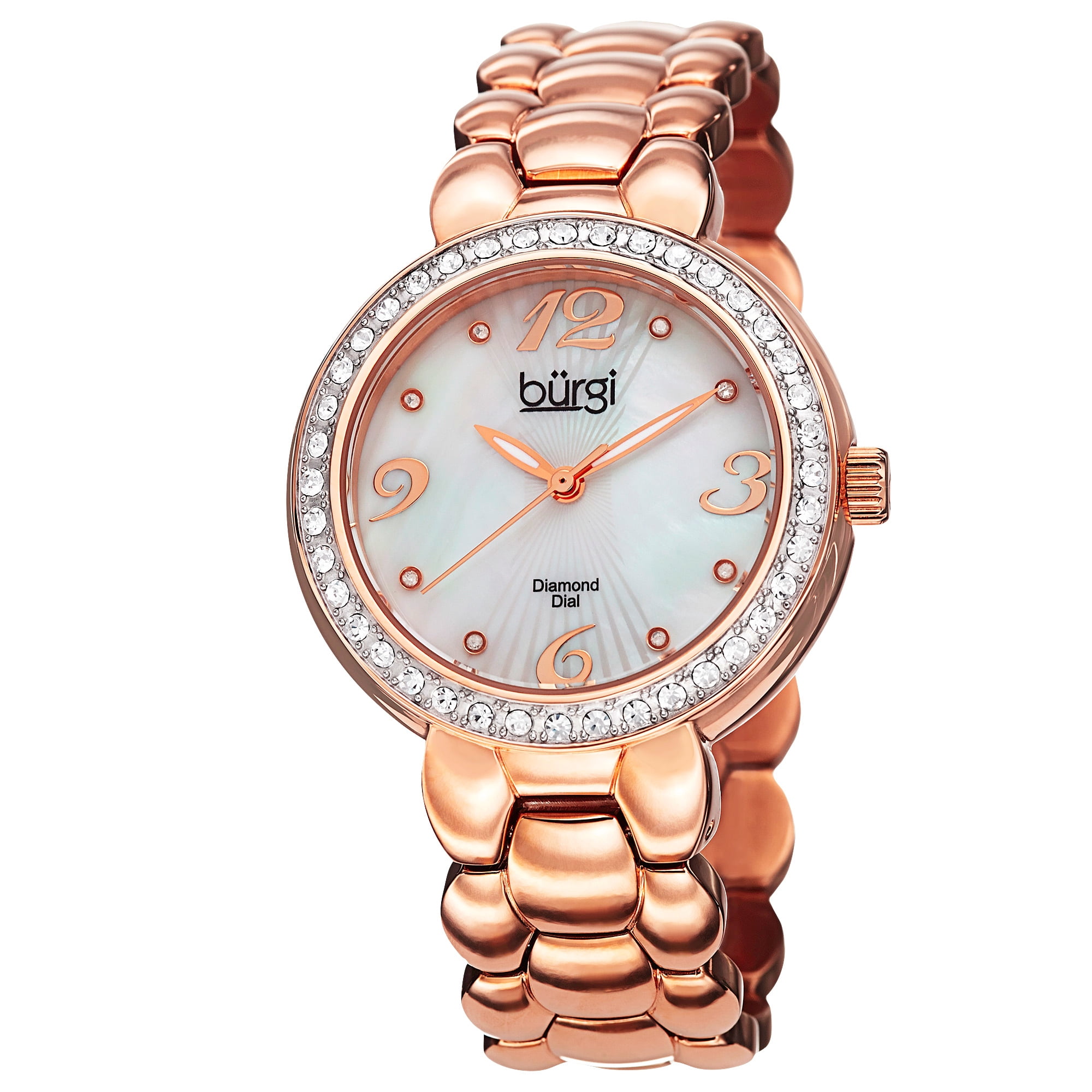 Women's Swiss Quartz Diamond Stainless Steel Rose-Tone Bracelet