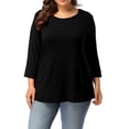 thumbnail image 1 of Women's T-SHIRT Scoop Neck Bamboo Top Casual Soft Loose Fit 1X 2X 3X, 1 of 2
