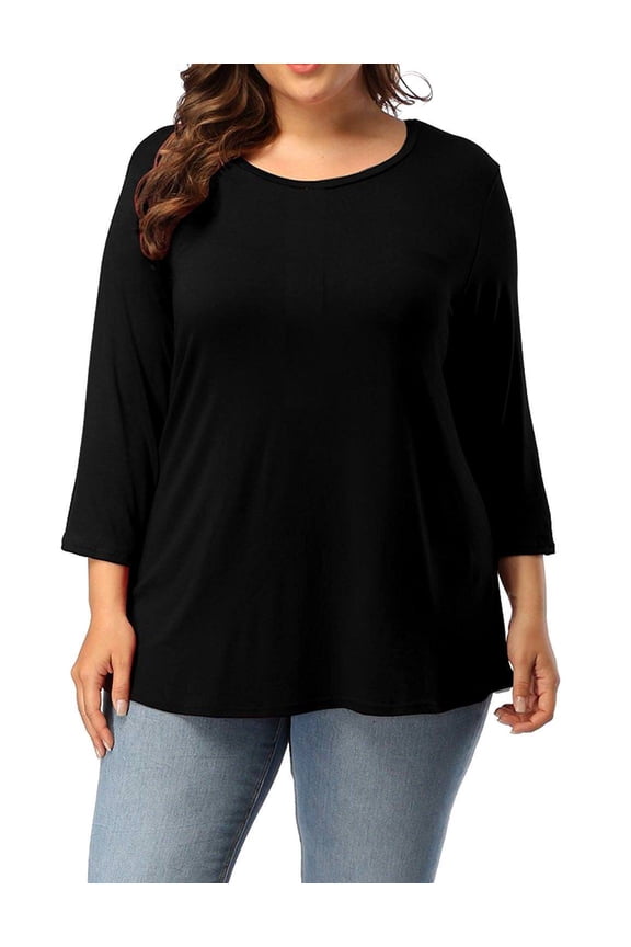 Women's T-SHIRT Scoop Neck Bamboo Top Casual Soft Loose Fit 1X 2X 3X