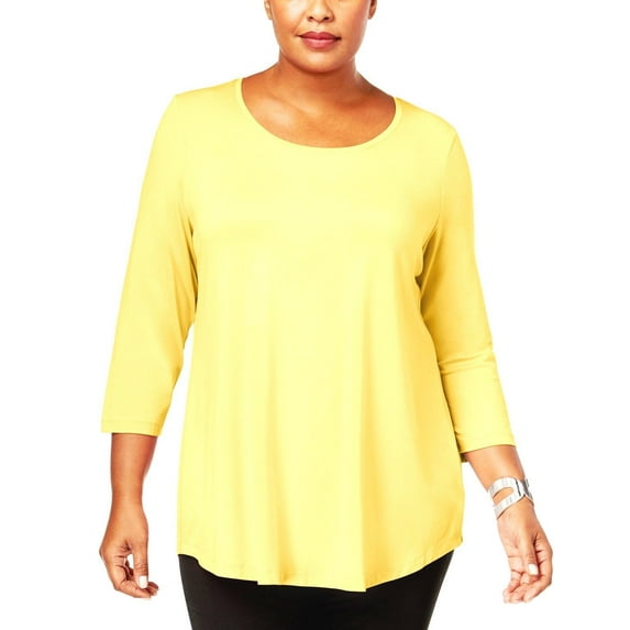 Women's T-SHIRT Scoop Neck Bamboo Top Casual Soft Loose Fit 1X 2X 3X