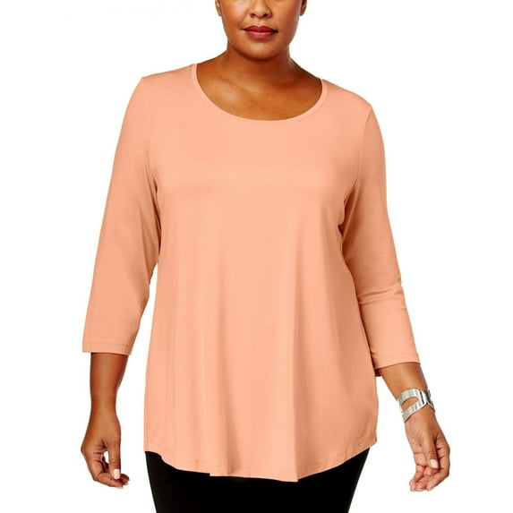 Women's T-SHIRT Scoop Neck Bamboo Top Casual Soft Loose Fit 1X 2X 3X