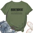 thumbnail image 1 of Women's T-Shirt Booktrovert Tee Funny Graphic Book Nerd T-Shirt Soft Cotton Casual Short Sleeve Top, 1 of 5