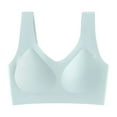 thumbnail image 1 of Women's T-Shirt Bra Pullover Bra Feature V-Neck Soft Bra Style W-1201 Blue-a One Size, 1 of 2