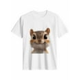 thumbnail image 1 of Women's T-Shirt Cute Squirrel Short Sleeve Casual Tee Classic Crew Neck T Shirt for Women White, 5XL, 1 of 7