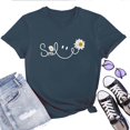 thumbnail image 1 of Women's T-Shirt Daisy Smile Face Tee Funny Graphic T-Shirt Soft Cotton Casual Short Sleeve Top, 1 of 5