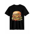 thumbnail image 1 of Women's T-Shirt Delicious Hamburg Short Sleeve Casual Tee Classic Crew Neck T Shirt for Women Black, M, 1 of 7