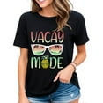 thumbnail image 1 of Women's T-Shirt Funny Pineapple with Sunglasses in Vacay Mode Casual Short Sleeve Tops Black 2X-Large, 1 of 4