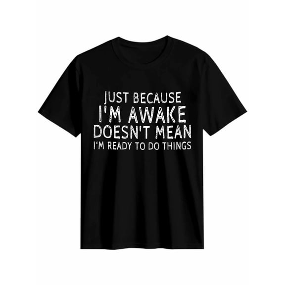 Women's T-Shirt Funny White Letters Short Sleeve Casual Tee Classic Crew Neck T Shirt for Women Black, M