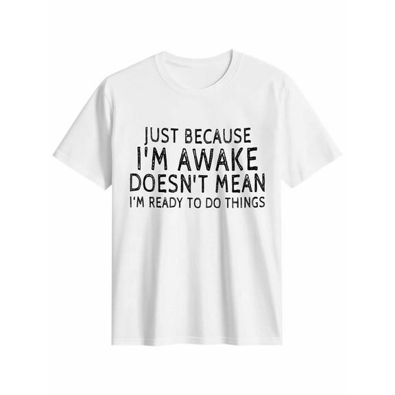 Women's T-Shirt Funny White Letters Short Sleeve Casual Tee Classic Crew Neck T Shirt for Women White, M