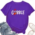 thumbnail image 1 of Women's T-Shirt Gobble Thanksgiving Tee Funny Graphic T-Shirt Soft Cotton Casual Short Sleeve Top, 1 of 5