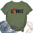 thumbnail image 1 of Women's T-Shirt Gobble Thanksgiving Tee Funny Graphic T-Shirt Soft Cotton Casual Short Sleeve Top, 1 of 5