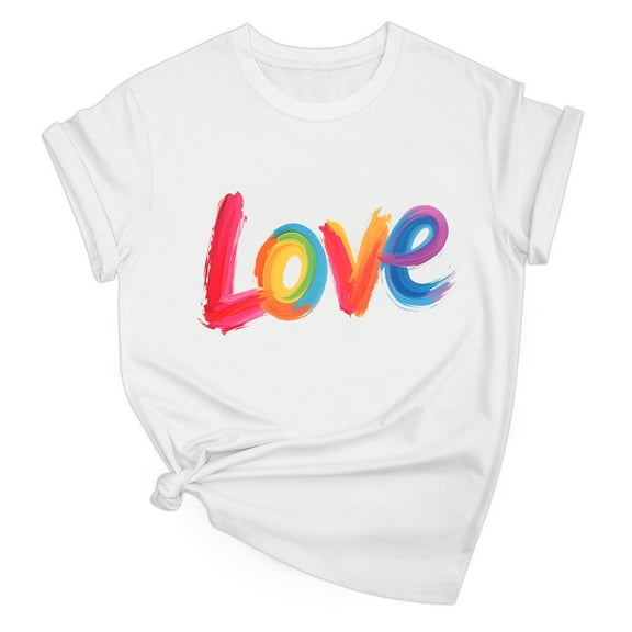 Women's T-Shirt Graphic Loose Fit Under $10 Free Shipping 100% Cotton Rainbow Print Comfort Casual Wear Tops