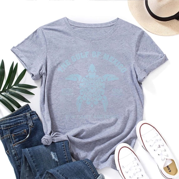 Women's T-Shirt Gulf of Mexico Stay Salty Resistance Tee Funny Graphic T-Shirt Casual Short Sleeve Top
