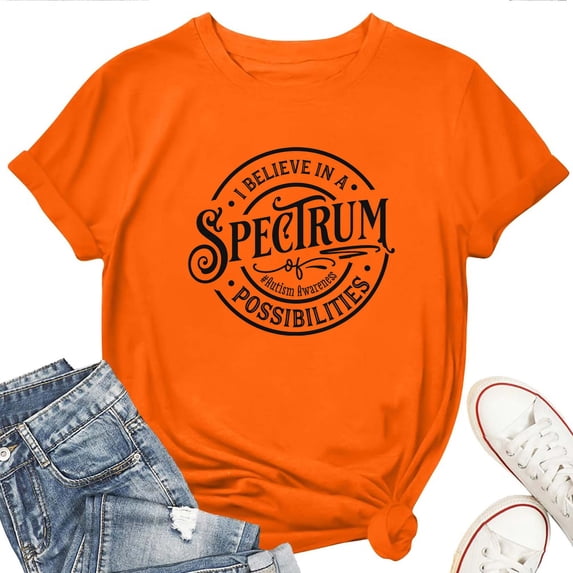 Women's T-Shirt I Believe In A Spectrum Of Possibilities Tee Funny Graphic T-Shirt