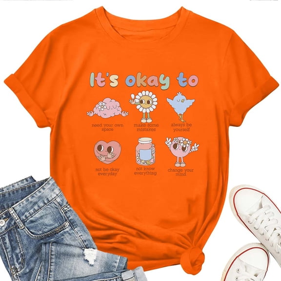 Women's T-Shirt It's Okay To Make Some Mistakes Tee Funny Graphic T-Shirt Soft Cotton Casual Short Sleeve Top