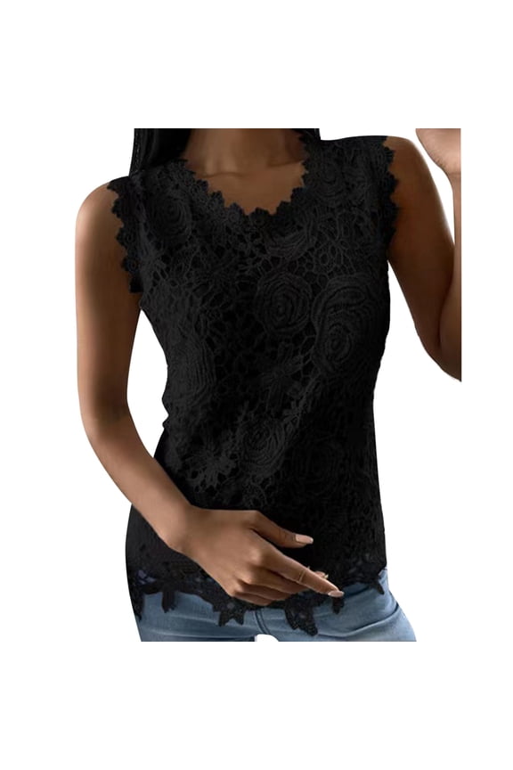 Women's T Shirt Lace Crochet Lace Double Baggy Crew Neck Lace Vest Top Women Workout Shirts Womens Tee Shirt Loose Womens Shirts Summer Women's T Shirt Short Sleeve Casual Women Soft Shirt Women Long